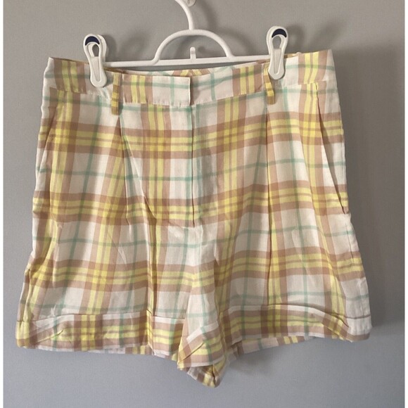 Rag & Bone Ivy Plaid High Waist Women’s Cotton Shorts Size 8 NWT - Picture 7 of 11